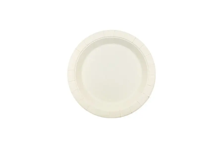 180mm FSC Round White Paper Plate Pk15