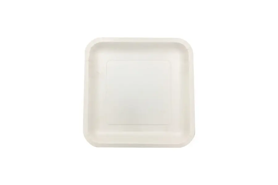[PQ715] 180mm FSC Square White Paper Plate Pk15