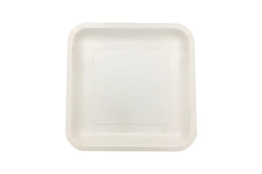 [PQ915] 230mm FSC Square White Paper Plate Pk15