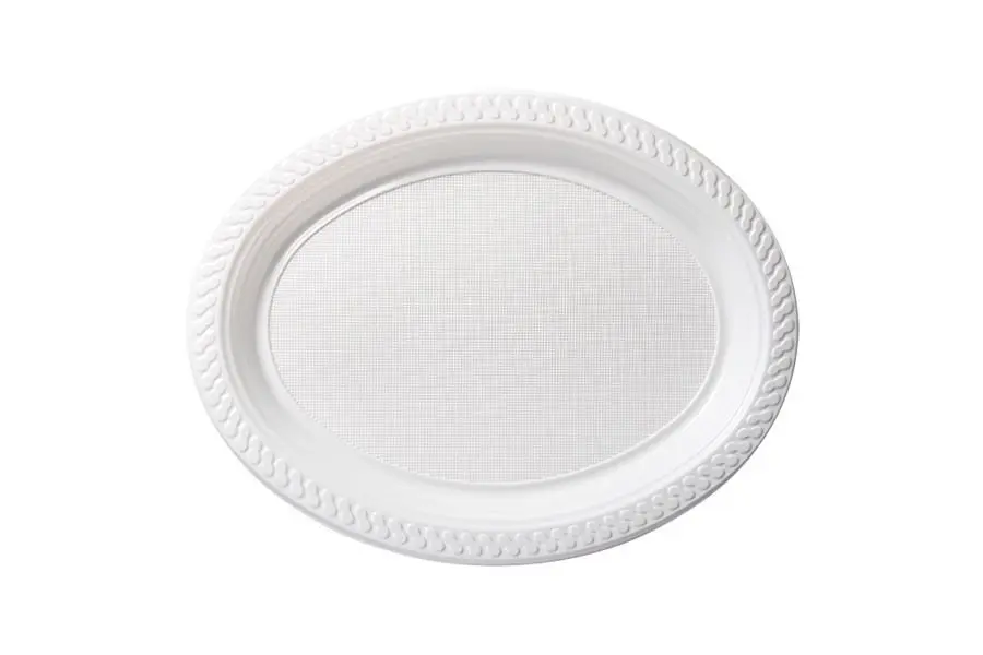 300x230mm Reusable Oval Plate White Pk25