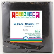 [380258.0] Black Dinner Napkin 40X40cm 2Ply P50