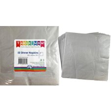 [380264.0] Metallic Silver Dinner Napkin 40X40cm 2Ply P50