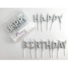 [442610] CANDLE HBDAY METALLIC SILVER
