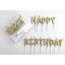 [442611] CANDLE HBDAY METALLIC GOLD