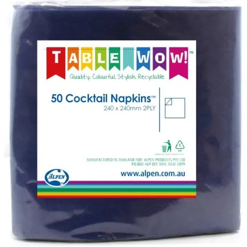 [380084] Dark Blue Cocktail Napkin 25x25cm 2ply P50
