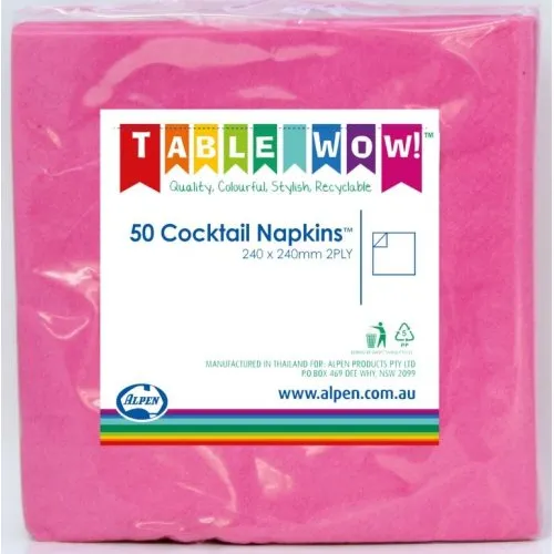 [380082] Magenta Cocktail Napkin 25x25cm 2ply P50