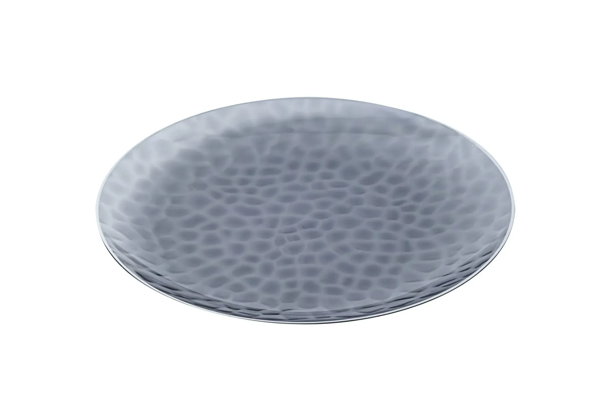 180mm Heavy Duty Black Dimple Plate With Silver Rim Pk10