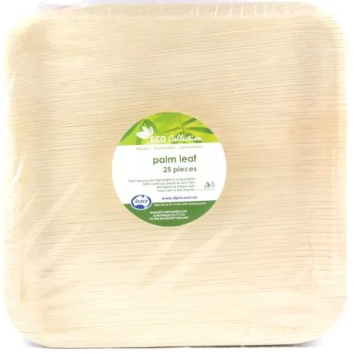 [461130] PALMLEAF SQU. PLATE 10"PK25x4