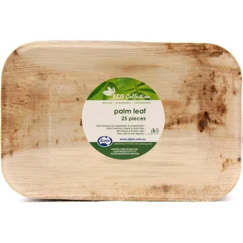 [461141] PALMLEAF REC PLAT 9X6.5"PK25x4
