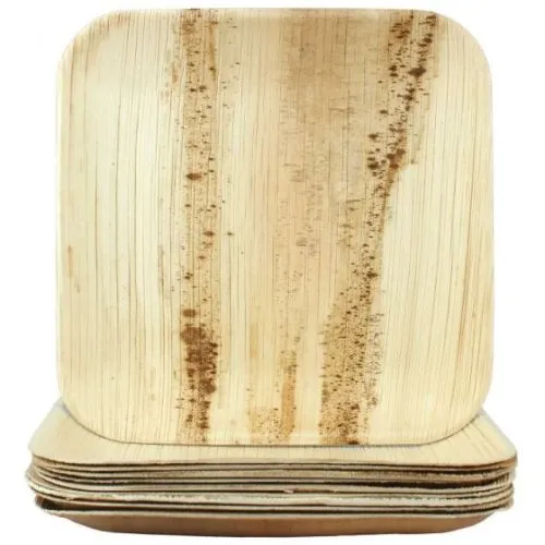 [461240] PALMLEAF SQ. PLATE 10" P10x10
