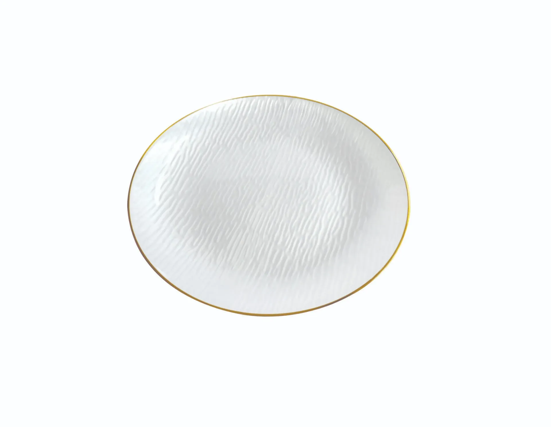 220mm Heavy Duty White Plate With Gold Rim Pk10