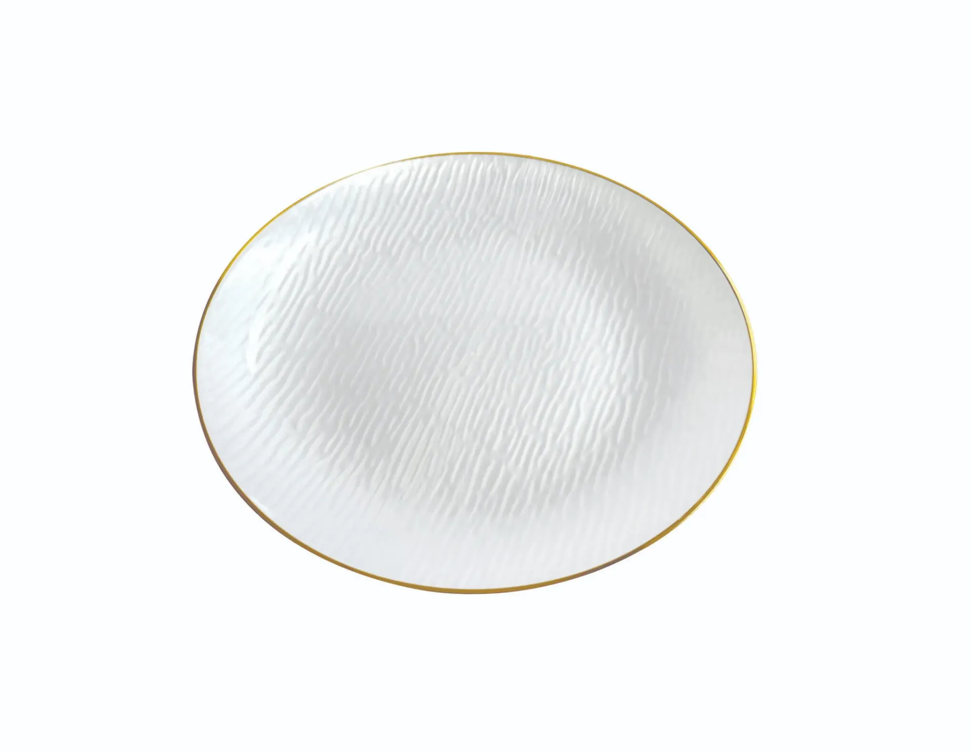 [PRGRW1010] 250mm Heavy Duty White Plate With Gold Rim Pk10