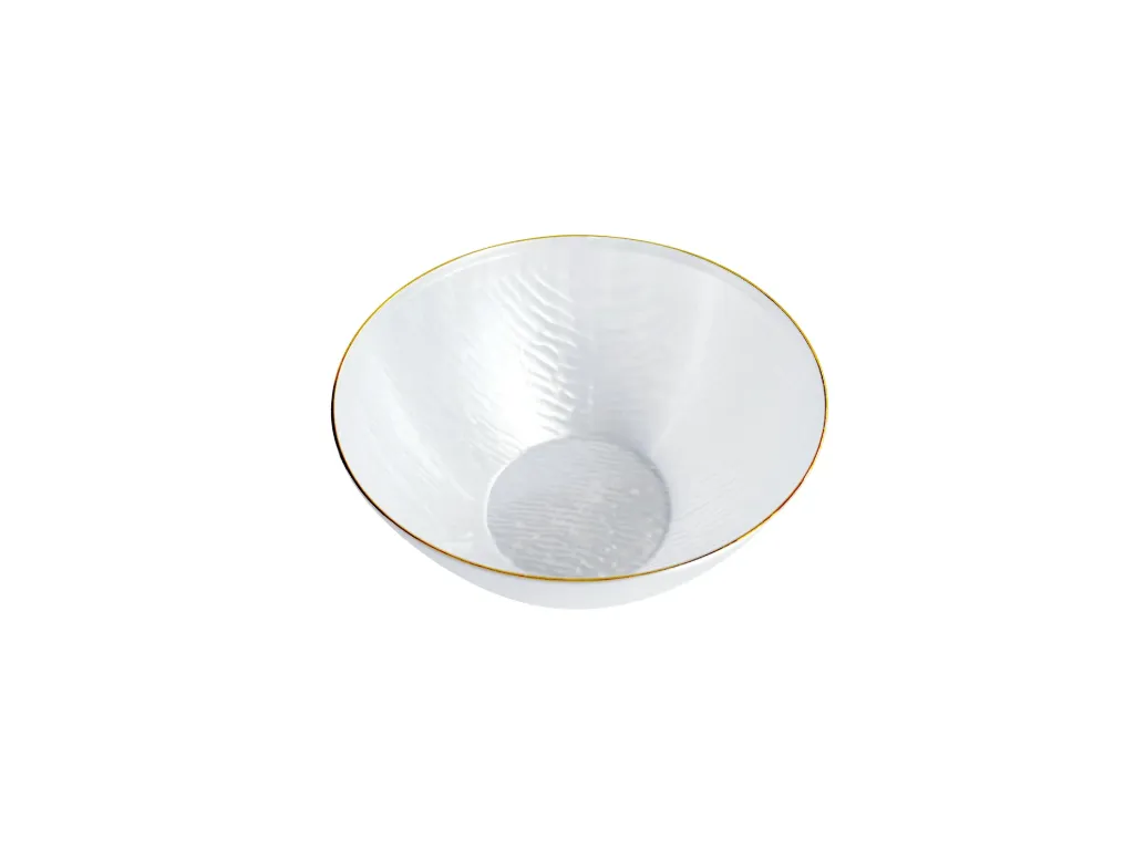 120mm x 58mm Heavy Duty White Bowl With Gold Rim Pk10