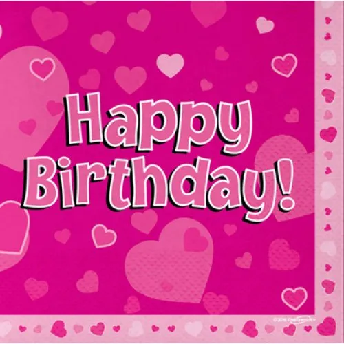 [OT634862] NAPKINS HAPPY BDAY PINK P16