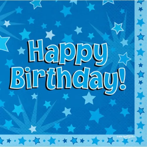 [OT635197] NAPKINS HAPPY BDAY BLUE P16