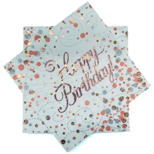 [635722] SPARKFIZZ RGLD NAPKIN HBD P16