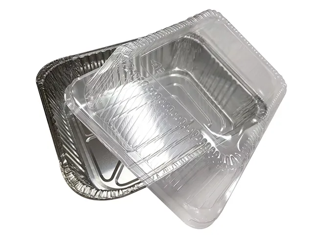 [AF029] 206mm x 206mm x 45mm Square Foil Tray with Plastic Lid Pk3