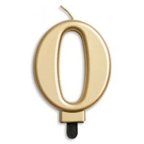 CANDLE NUMERAL JUMBO GOLD #0