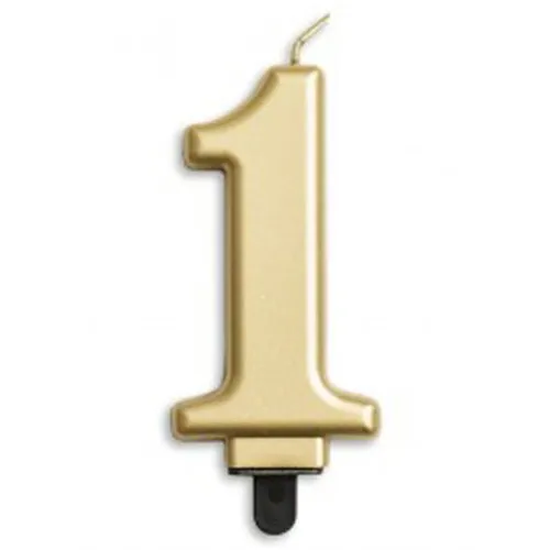 CANDLE NUMERAL JUMBO GOLD #1