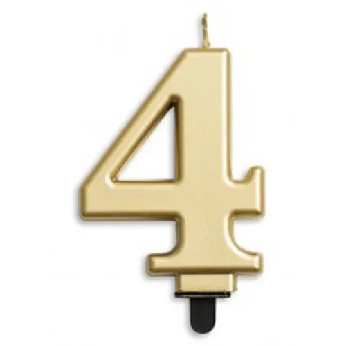 CANDLE NUMERAL JUMBO GOLD #4