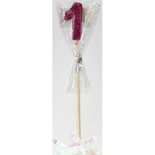 CANDLE PINK GLITTER L/stick #1
