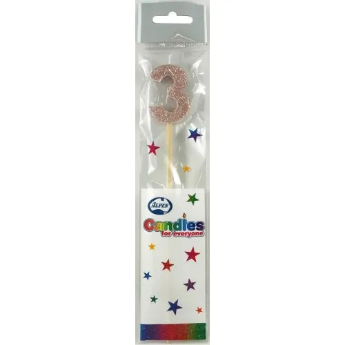 CANDLE ROSEGOLD GLITTRL/stick #3