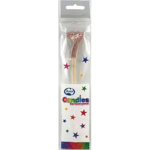 CANDLE ROSEGOLD GLITTRL/stick #7