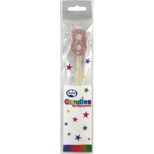CANDLE ROSEGOLD GLITTRL/stick #8
