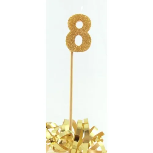 CANDLE GOLD GLITTER L/stick #8