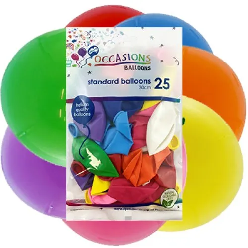 BALLOON STANDARD P25 30CM ASTD