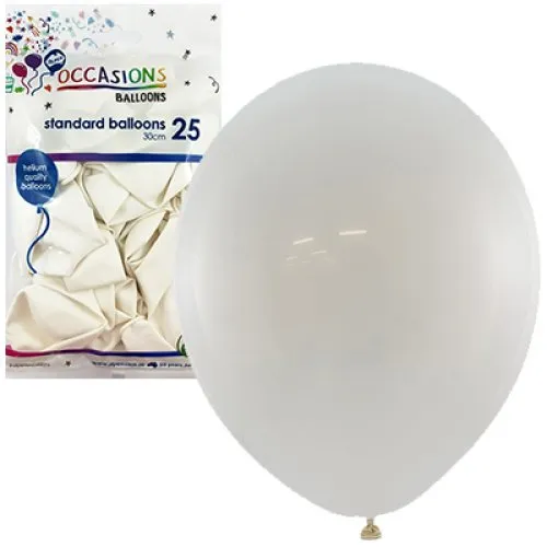 BALLOON STANDARD P25 30CM WHITE