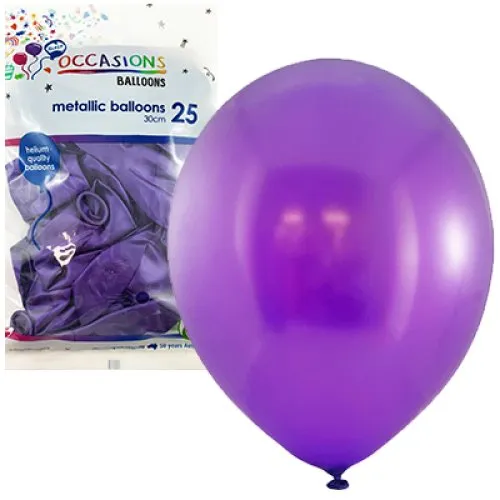 BALLOON METALLIC P25 30CM PURPLE
