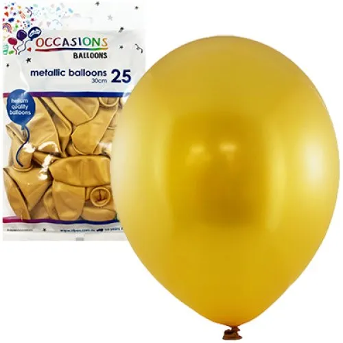 BALLOON METALLIC P25 30CM GOLD