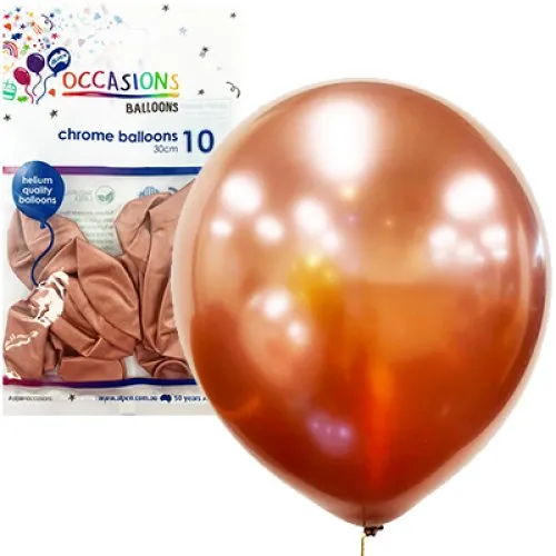 BALLOON CHROME P10 30CM RSEGOLD