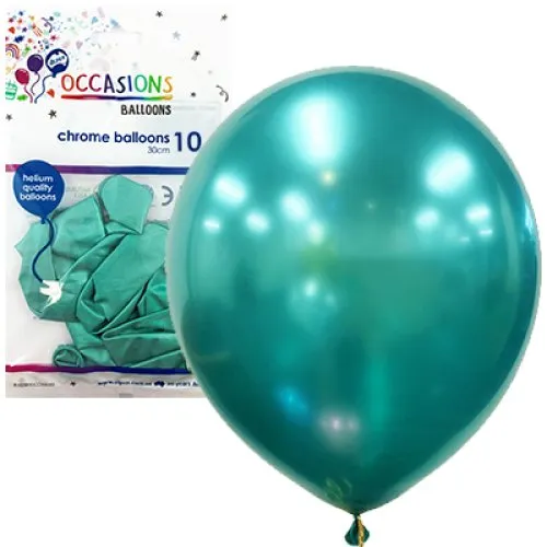 BALLOON CHROME P10 30CM GREEN