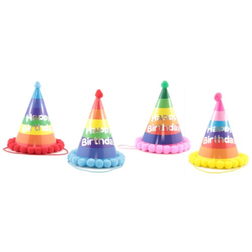 HAT POMPOM ASTD STRIPE20cmBg20