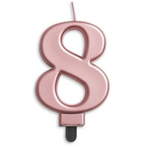 CANDLE NUMERAL JUMBO ROSEGOLD #8
