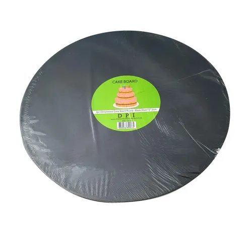 Compressed Cake Board Round - black 12" 2mm