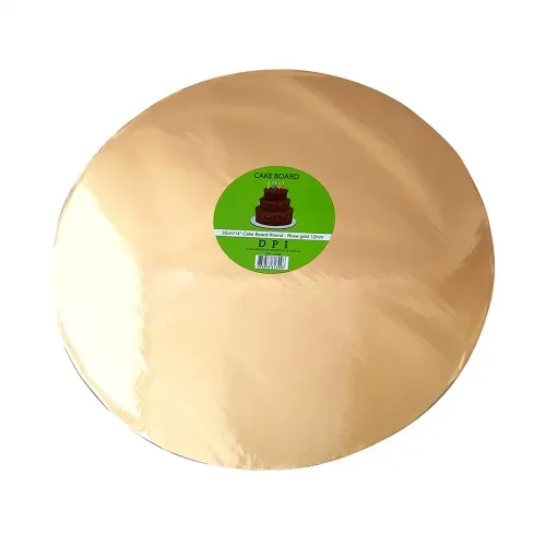 Cake Board Round - Rose Gold Foil 35cm 12mm