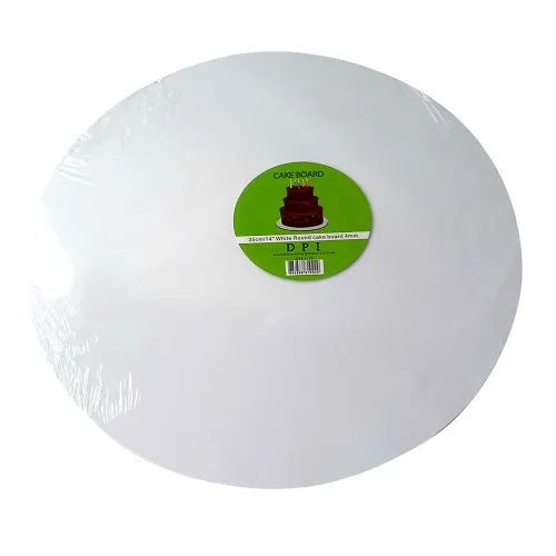 Cake Board Round - White Foil 14" 4mm