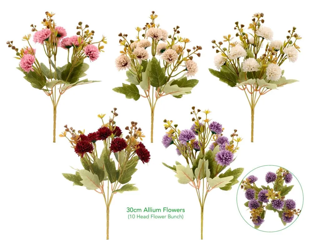 Decorative Artificial Flowers - 10 Head 30CM Allium Flowers