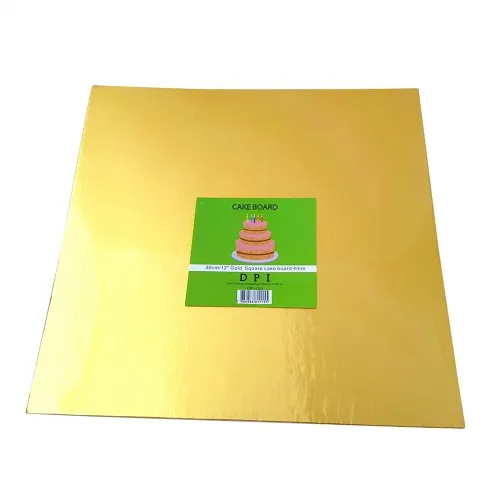 Compressed Cake Board Square - gold 12" 2mm