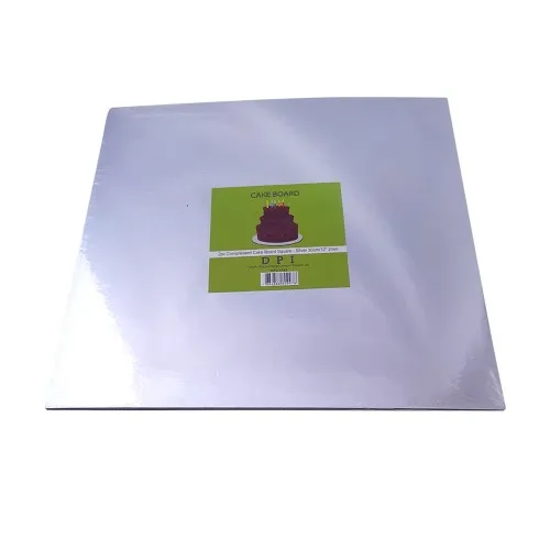 Compressed Cake Board Square - Silver 12" 2mm