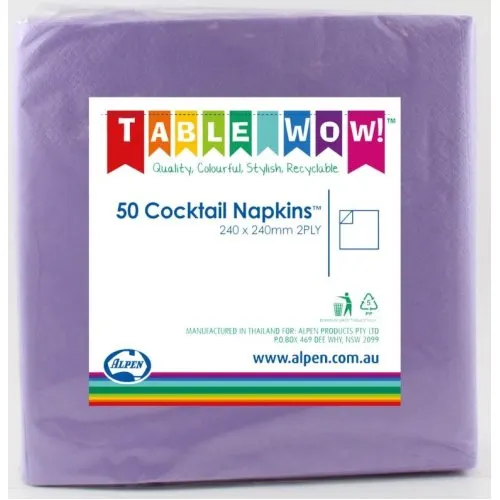 NAPKIN COCKTAIL LAVENDER P50