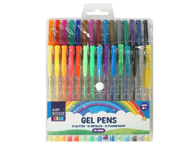 ASSORTED COLOUR GEL PENS 30PK [48/12]