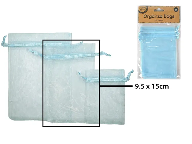 ORGANZA BAG 9.5X15CM L BLUE/6 [144/12]