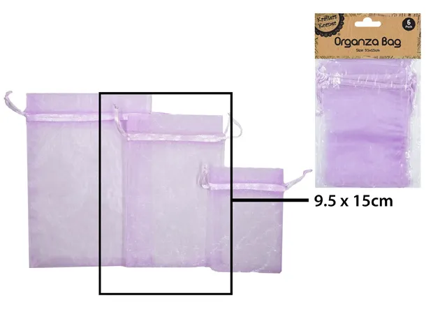 ORGANZA BAG 9.5X15CM LAVENDER/6 [144/12]
