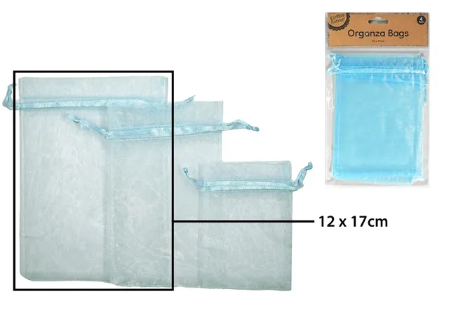 ORGANZA BAG 12X17CM L BLUE/4 [144/12]
