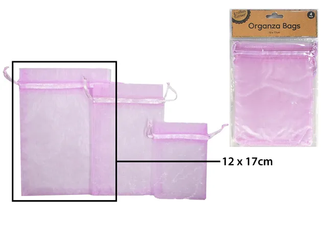 ORGANZA BAG 12X17CM LAVENDER/4 [144/12]